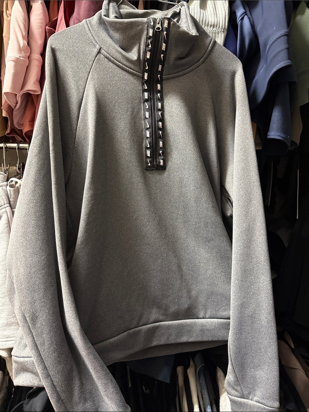 Nike Women’s Charcoal Gray Half-Zip Sweater
